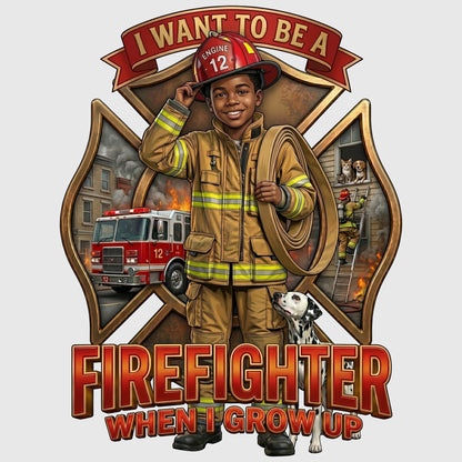 Youth Future Firefighter Tee – Black Boy