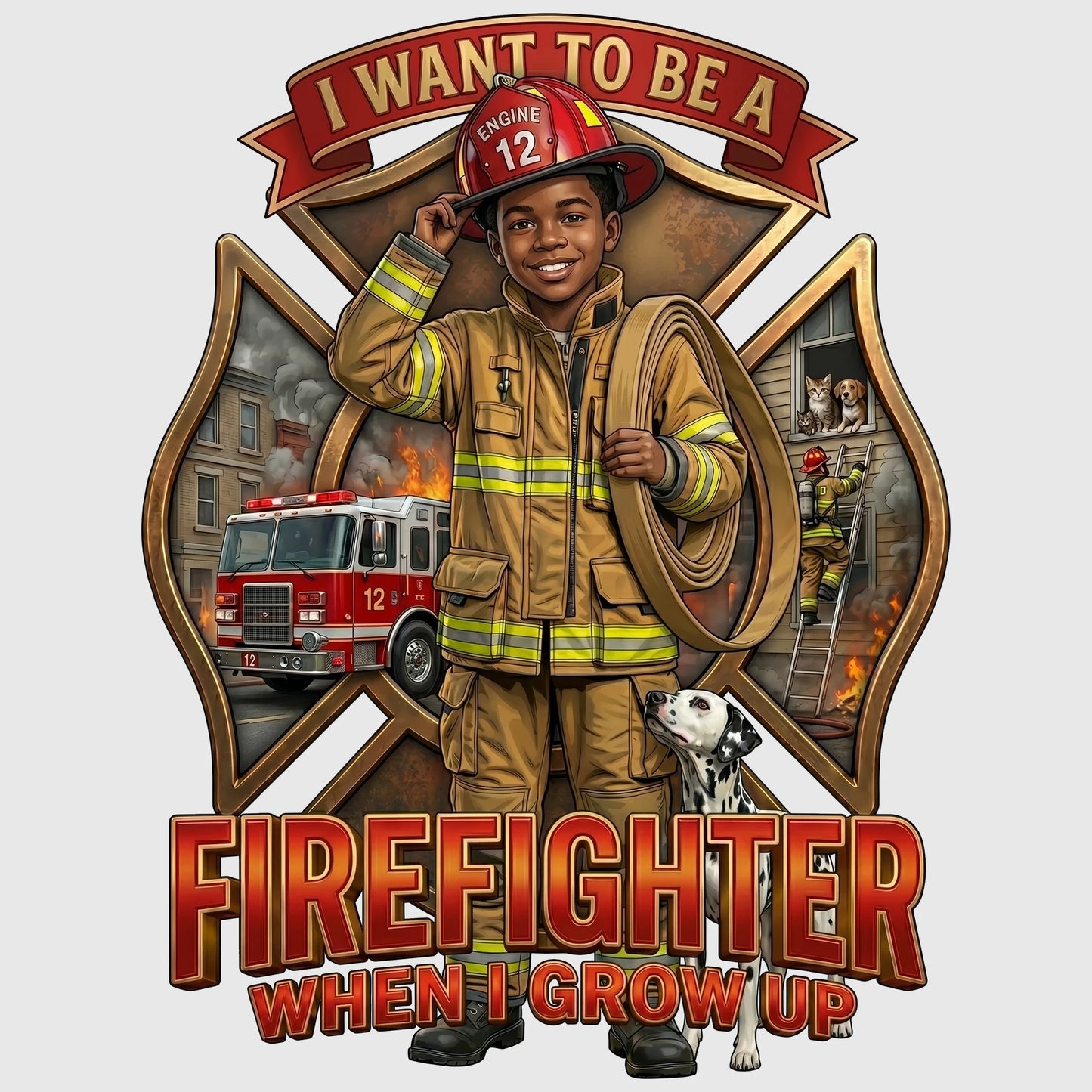 Future Firefighter Tee – Black Boy