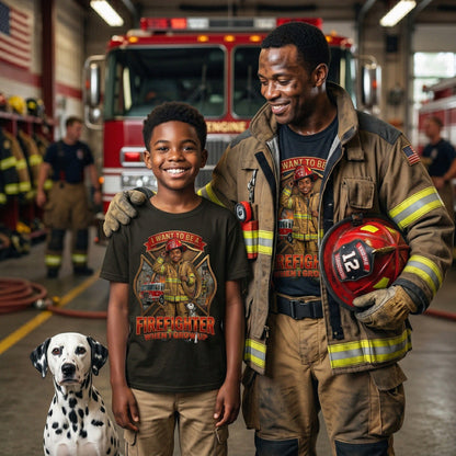 Youth Future Firefighter Tee – Black Boy