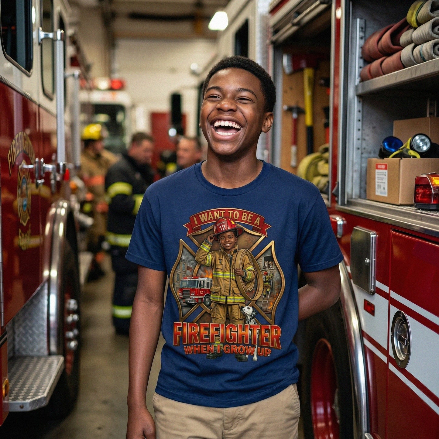 Future Firefighter Tee – Black Boy