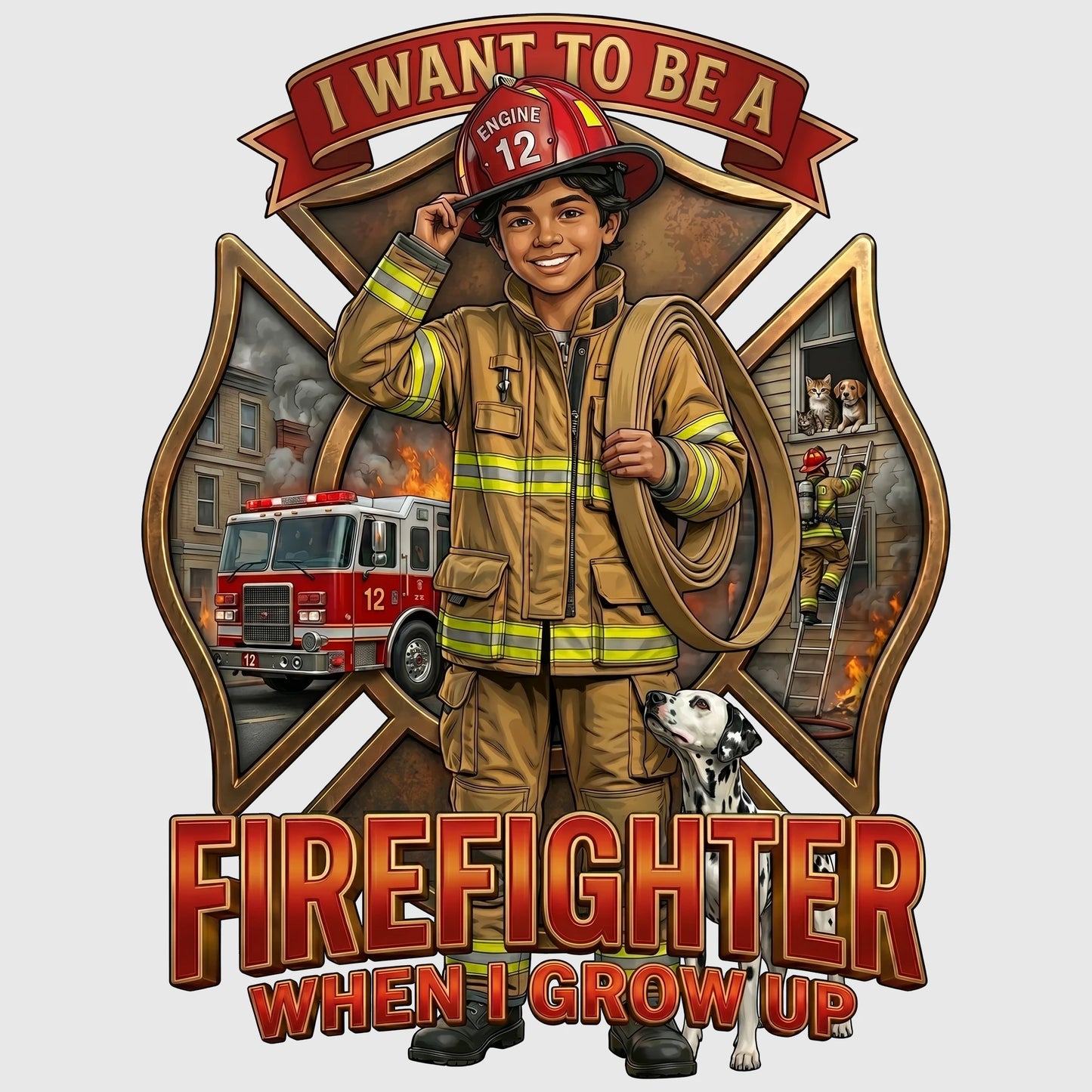 Future Firefighter Tee – Latino Boy
