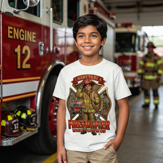 Youth Future Firefighter Tee – Latino Boy