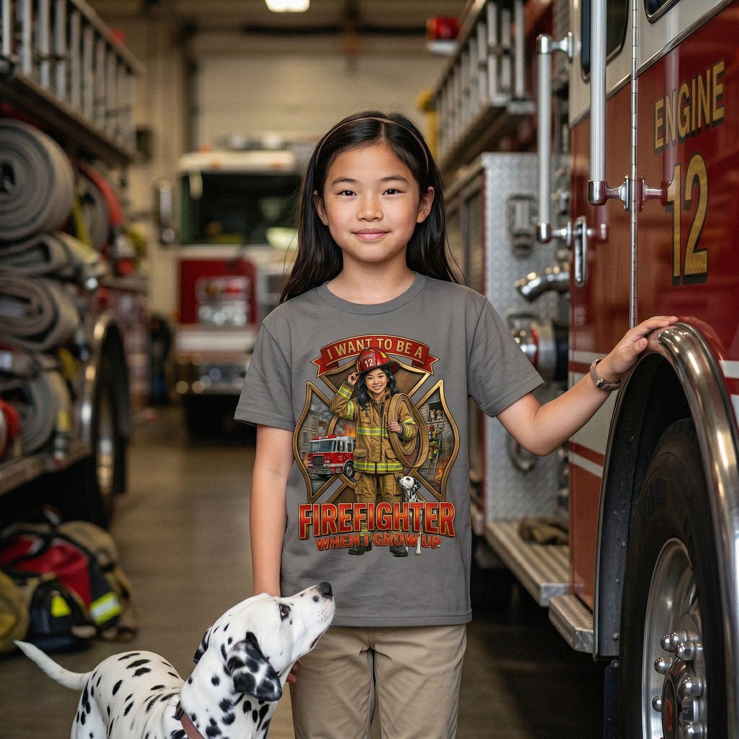 Youth Future Firefighter Tee – Asian Girl