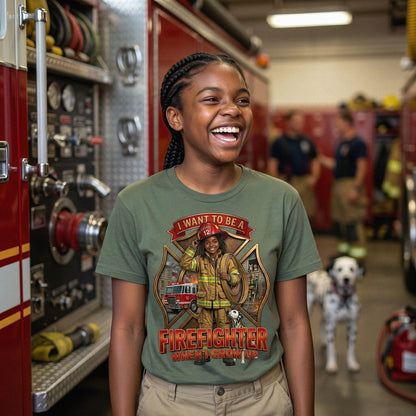 Future Firefighter Tee – Black Girl