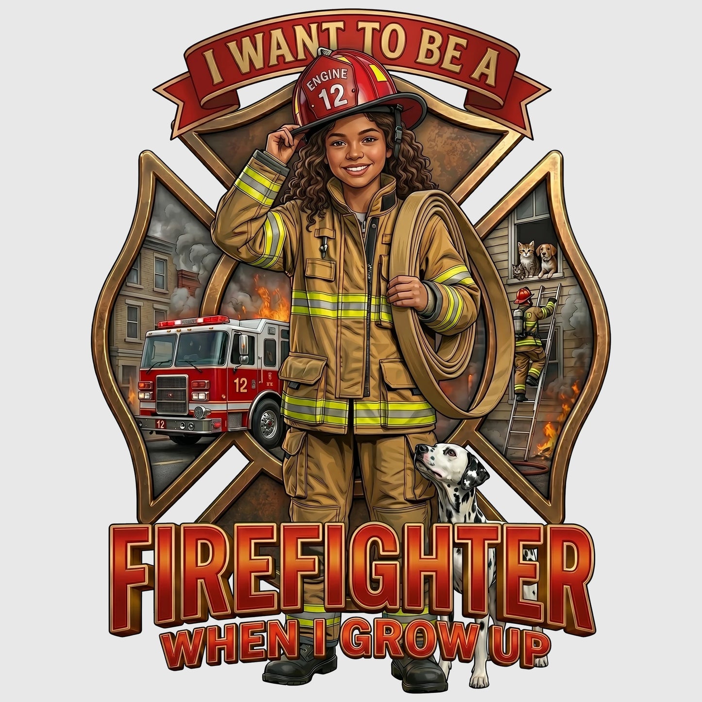 Youth Future Firefighter Tee – Latina Girl