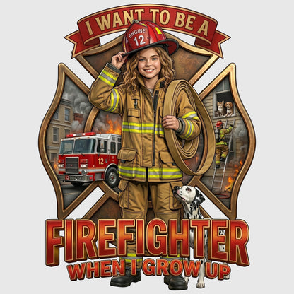 Youth Future Firefighter Tee – White Girl