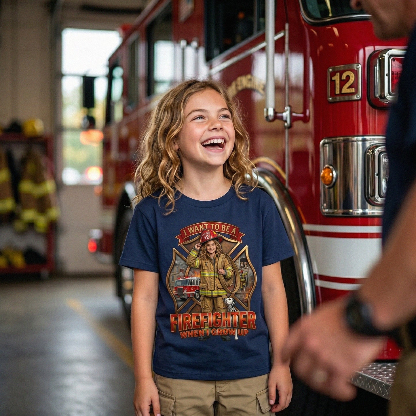 Youth Future Firefighter Tee – White Girl