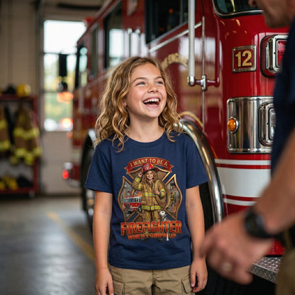 Youth Future Firefighter Tee – White Girl