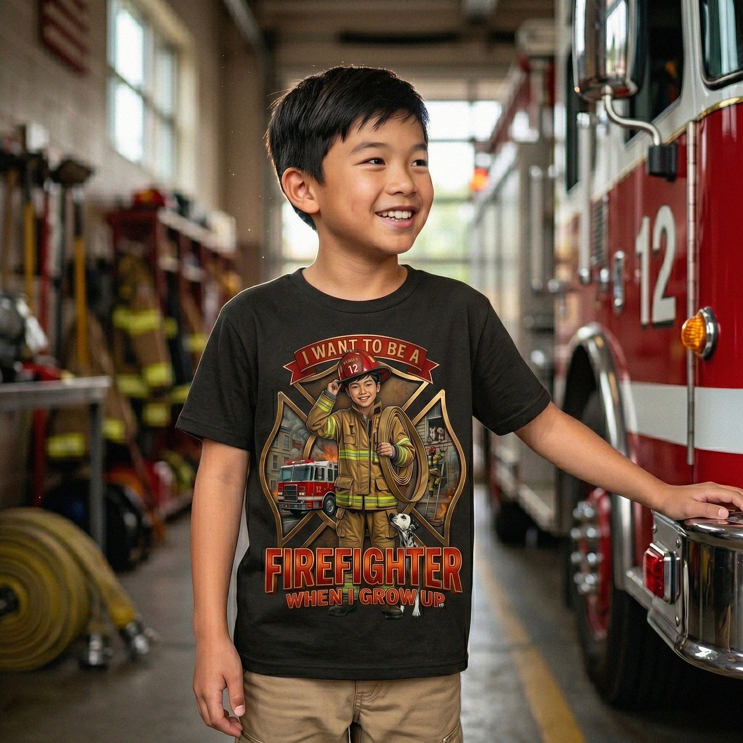 Youth Future Firefighter Tee – Asian Boy