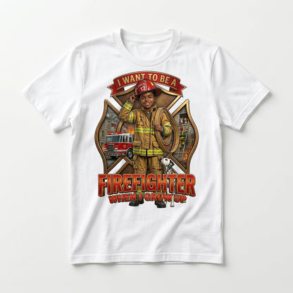 Youth Future Firefighter Tee – Black Boy