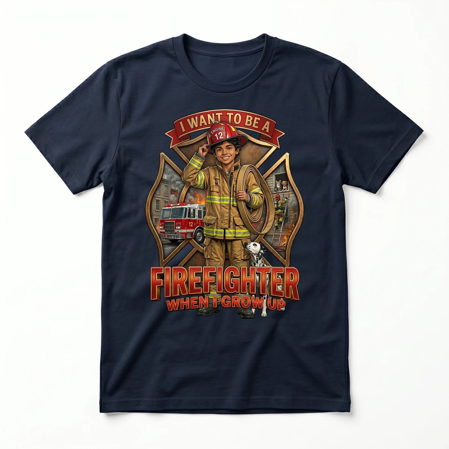 Youth Future Firefighter Tee – Latino Boy