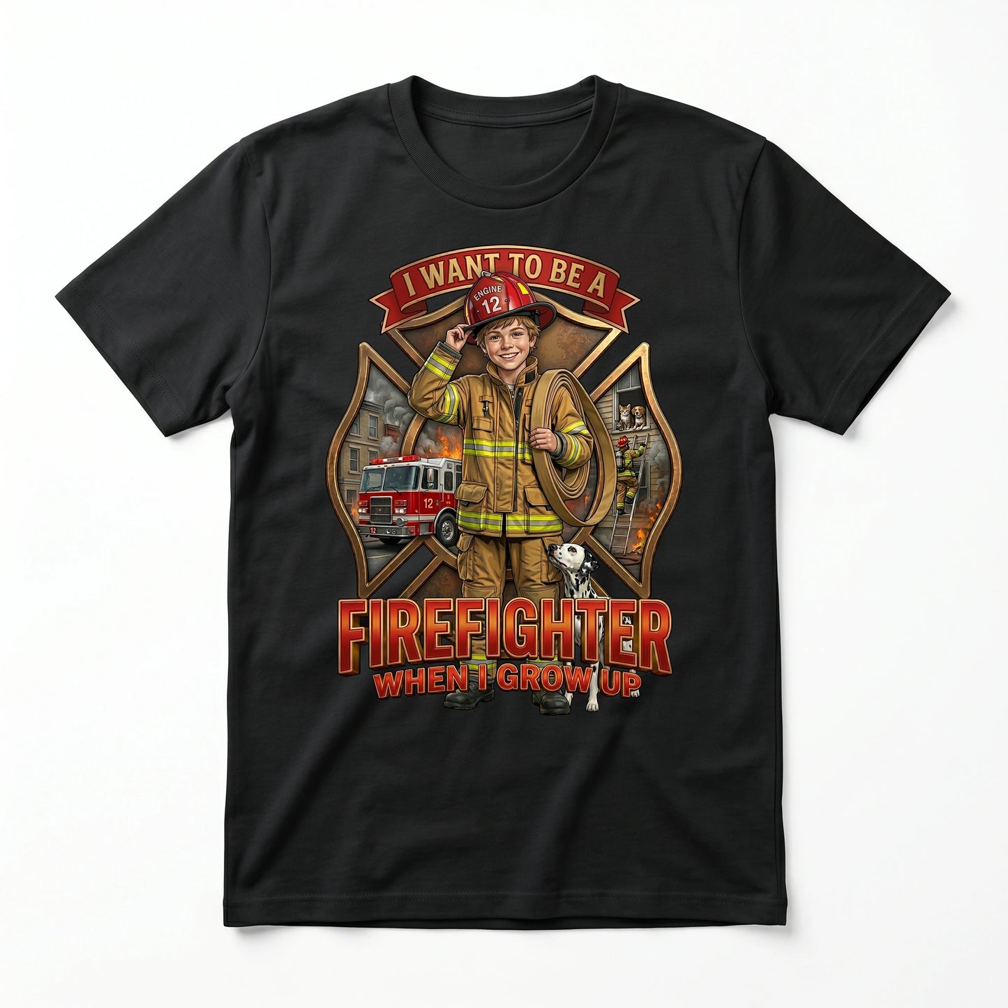 Youth Hopeful Firefighter Tee – White Boy