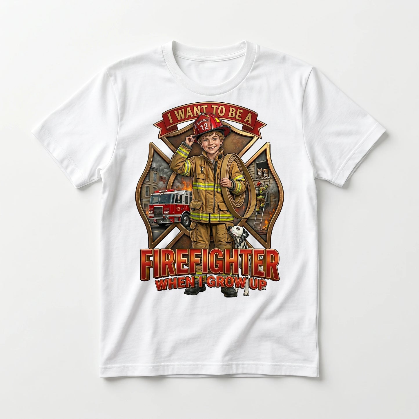Future Firefighter Tee – White Boy