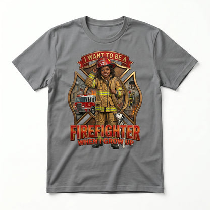 Youth Future Firefighter Tee – Black Girl