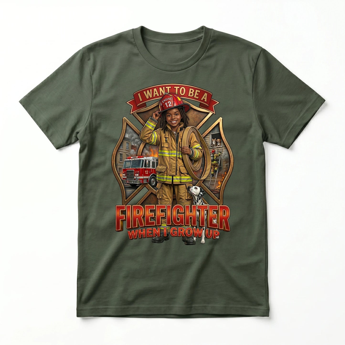 Future Firefighter Tee – Black Girl