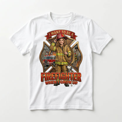 Youth Future Firefighter Tee – White Girl