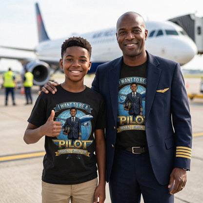 Youth Future Pilot Tee – Black Boy