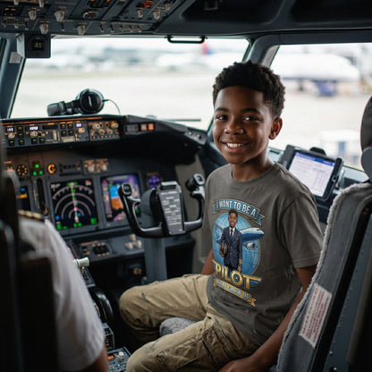 Youth Future Pilot Tee – Black Boy