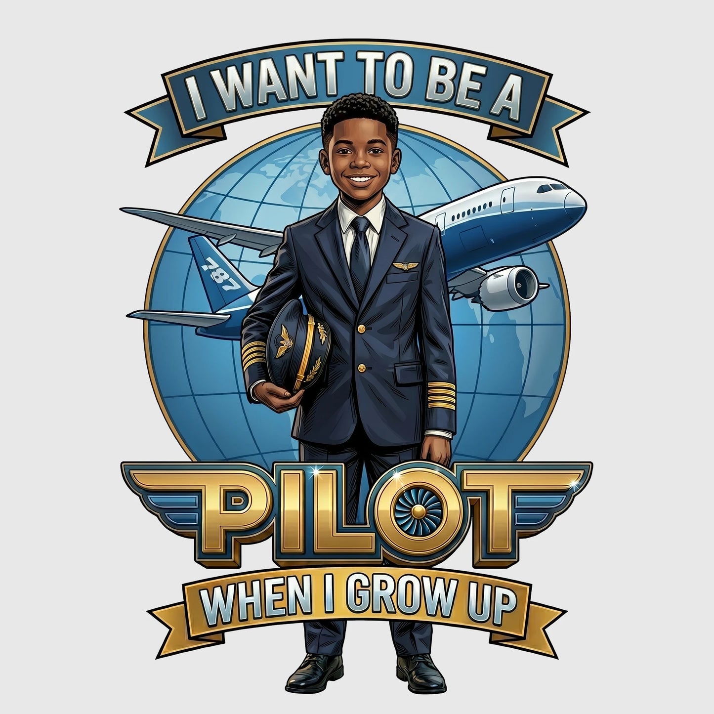 Future Pilot Tee – Black Boy