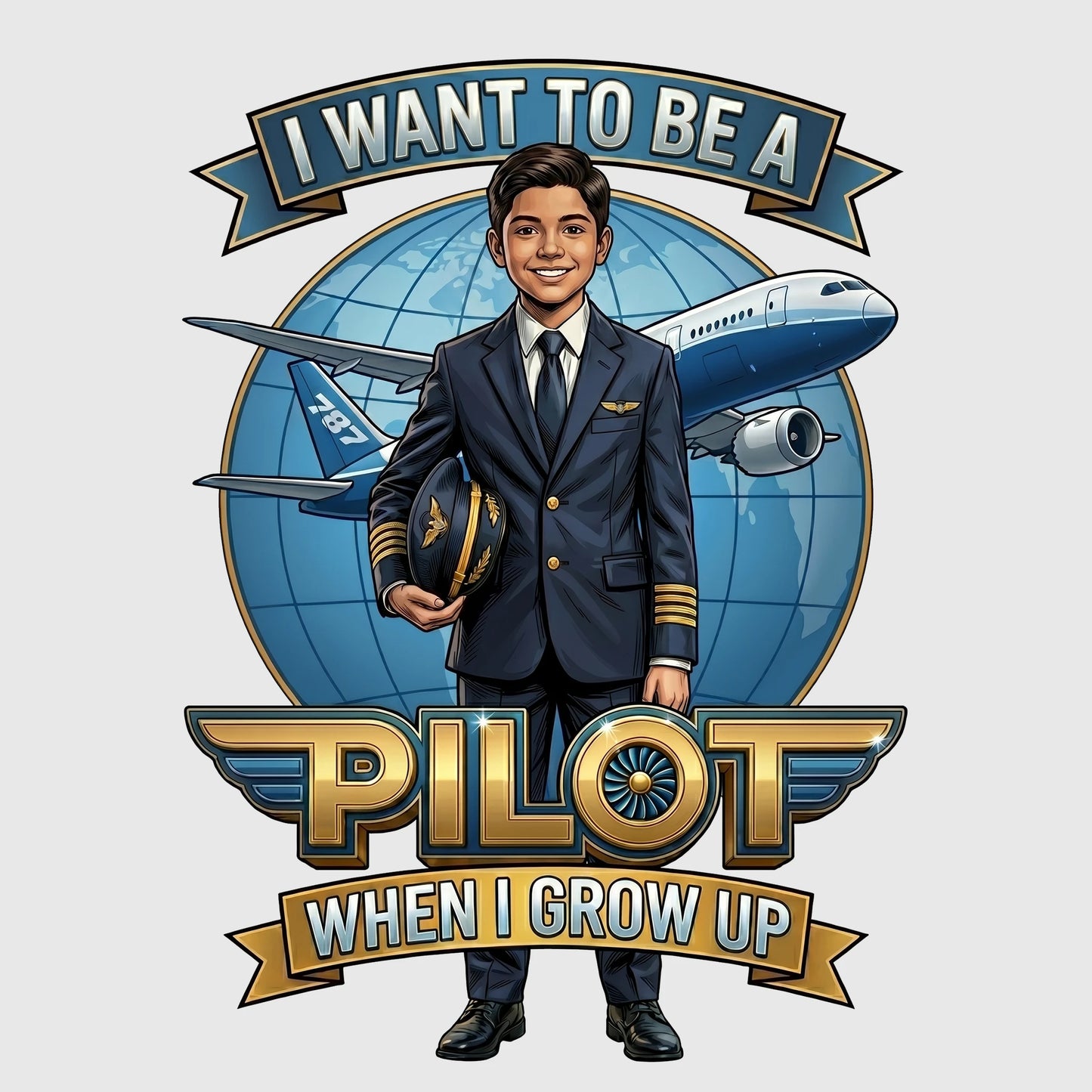 Youth Future Pilot Tee – Latino Boy