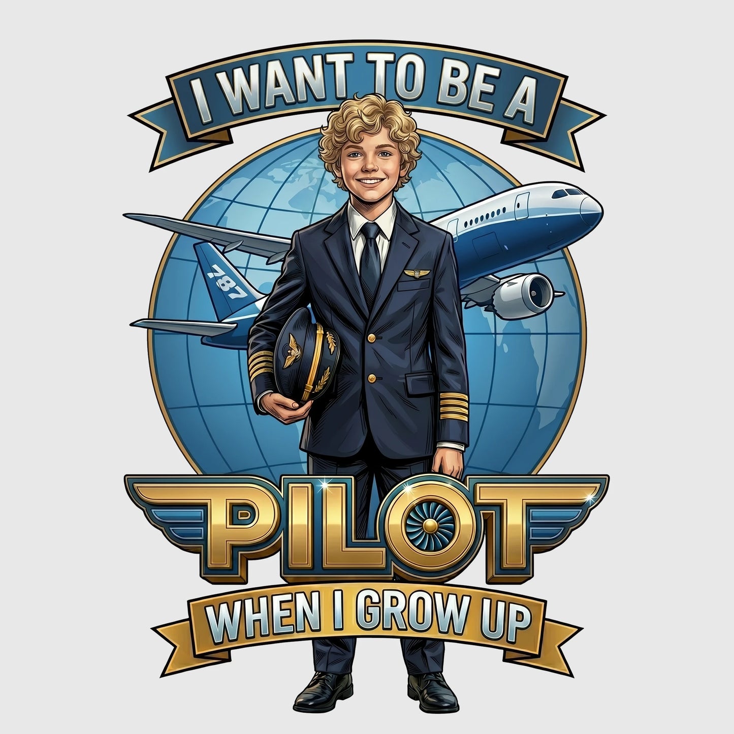 Youth Future Pilot Tee – White Boy