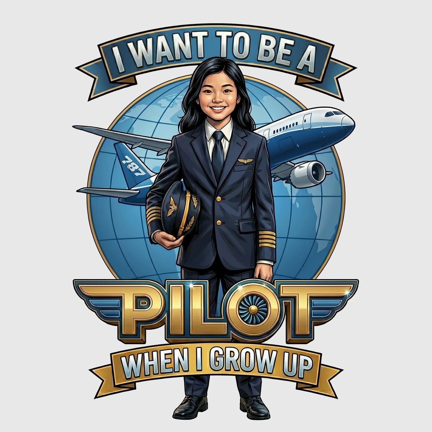 Future Pilot Tee – Asian Girl