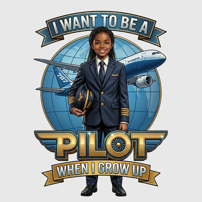 Youth Future Pilot Tee – Black Girl