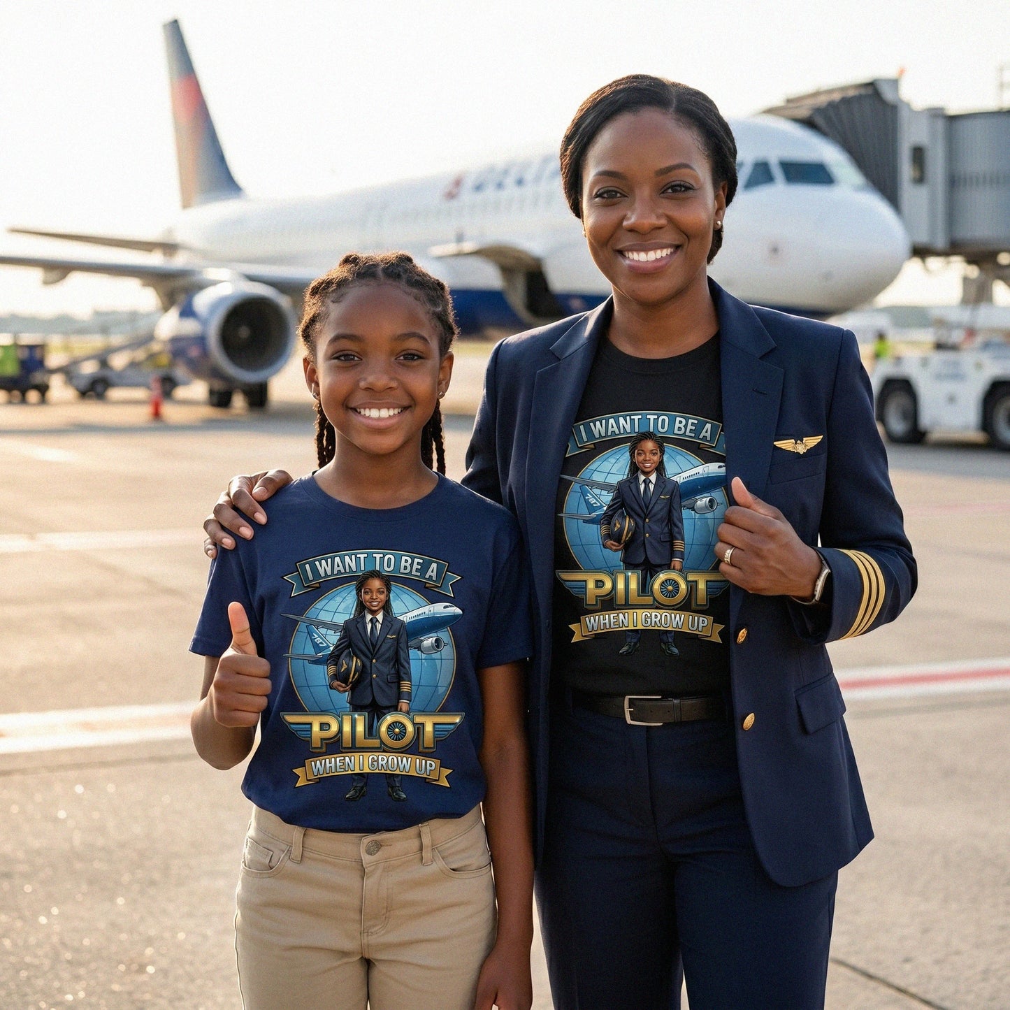 Youth Future Pilot Tee – Black Girl