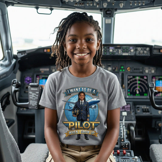 Youth Future Pilot Tee – Black Girl