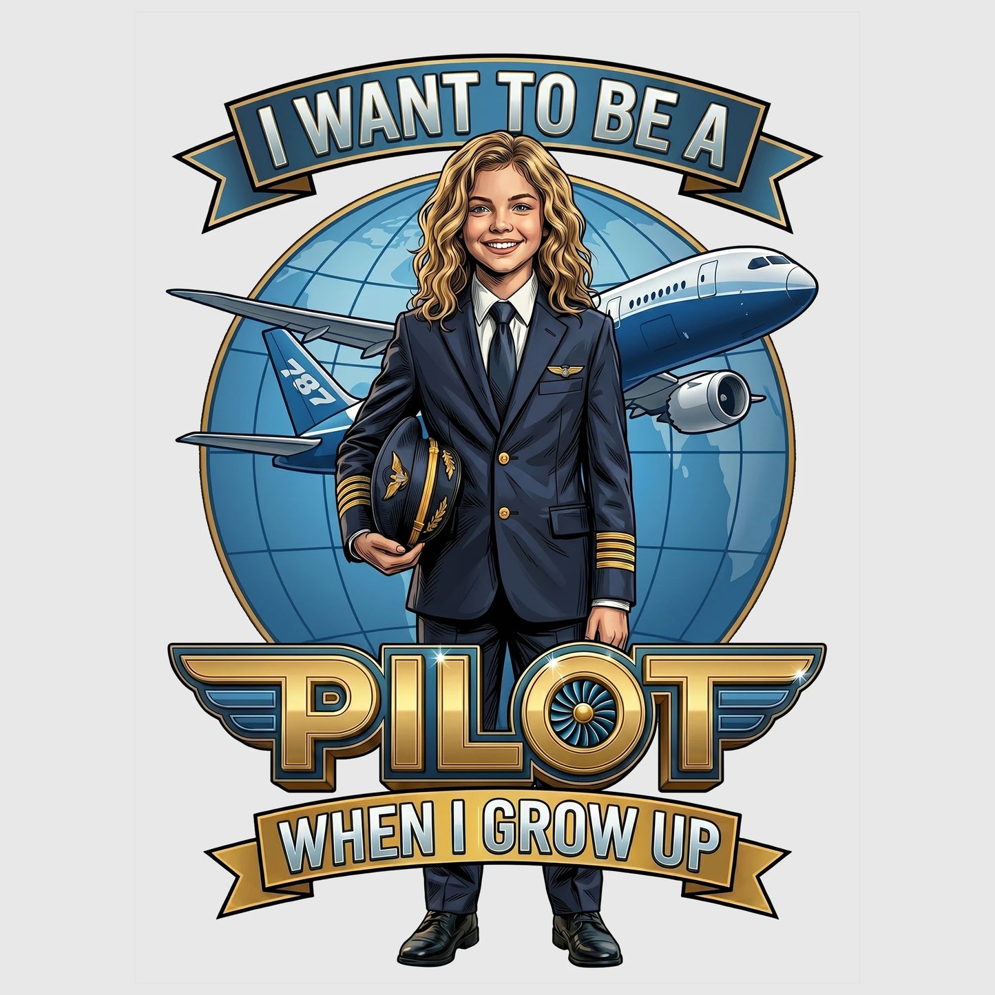 Youth Future Pilot Tee – White Girl