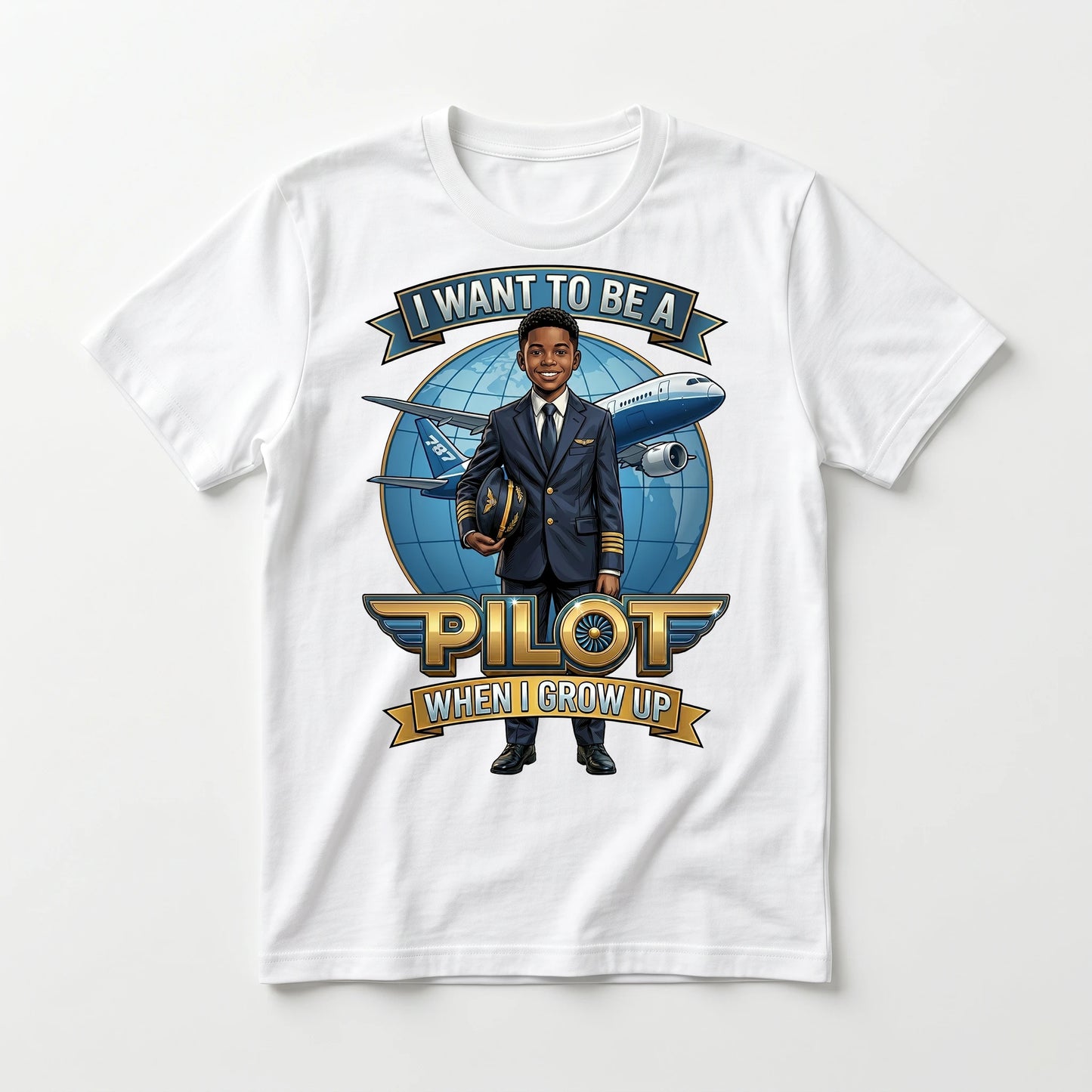 Youth Future Pilot Tee – Black Boy