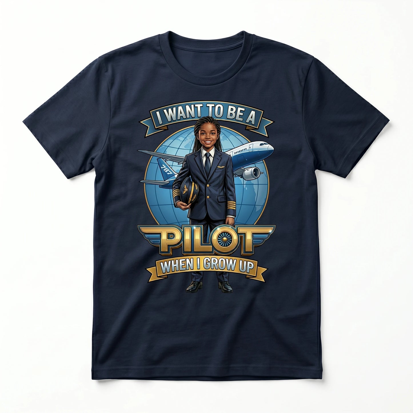 Youth Future Pilot Tee – Black Girl