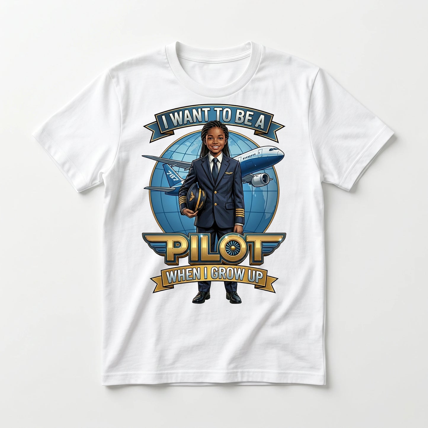 Youth Future Pilot Tee – Black Girl