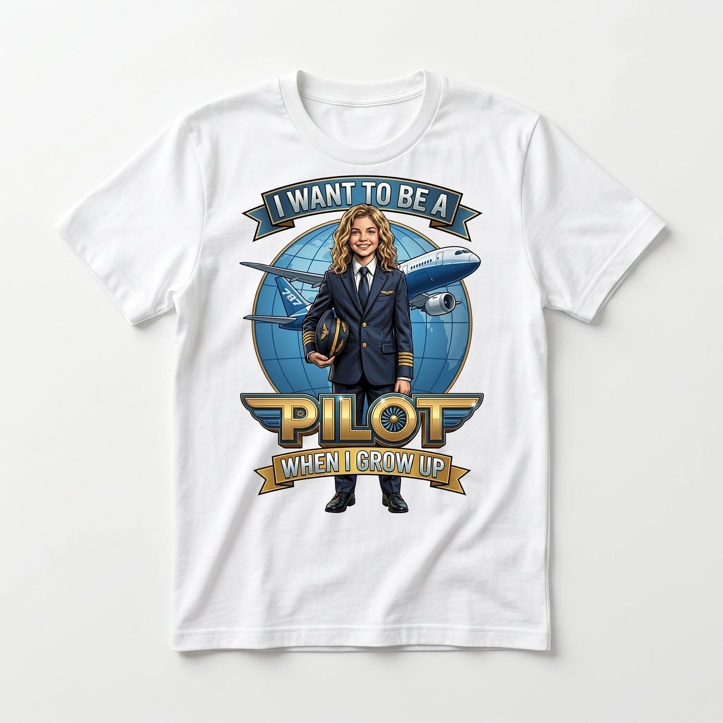 Youth Future Pilot Tee – White Girl