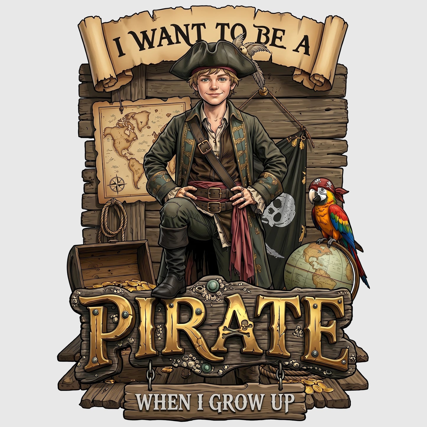 Fun Pirate Tee – White Boy