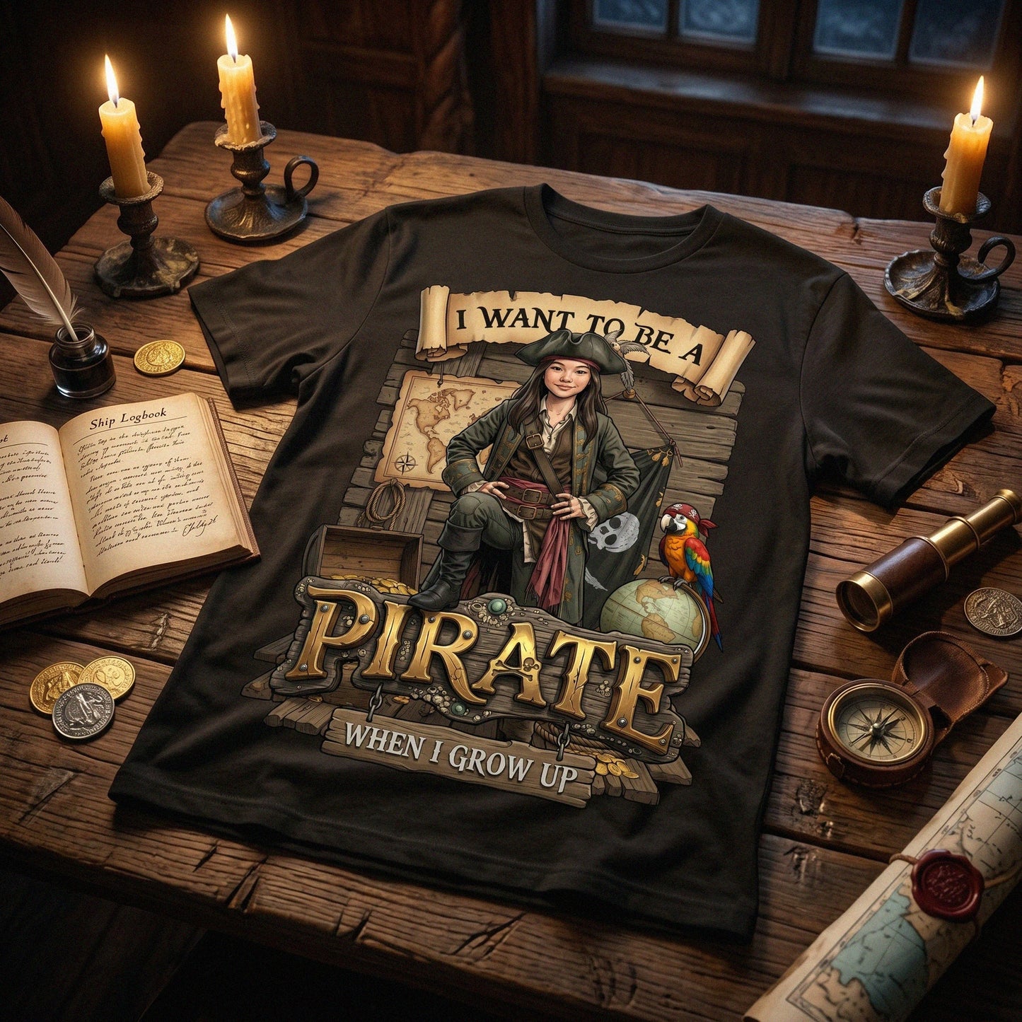 Fun Pirate Tee – Asian Girl