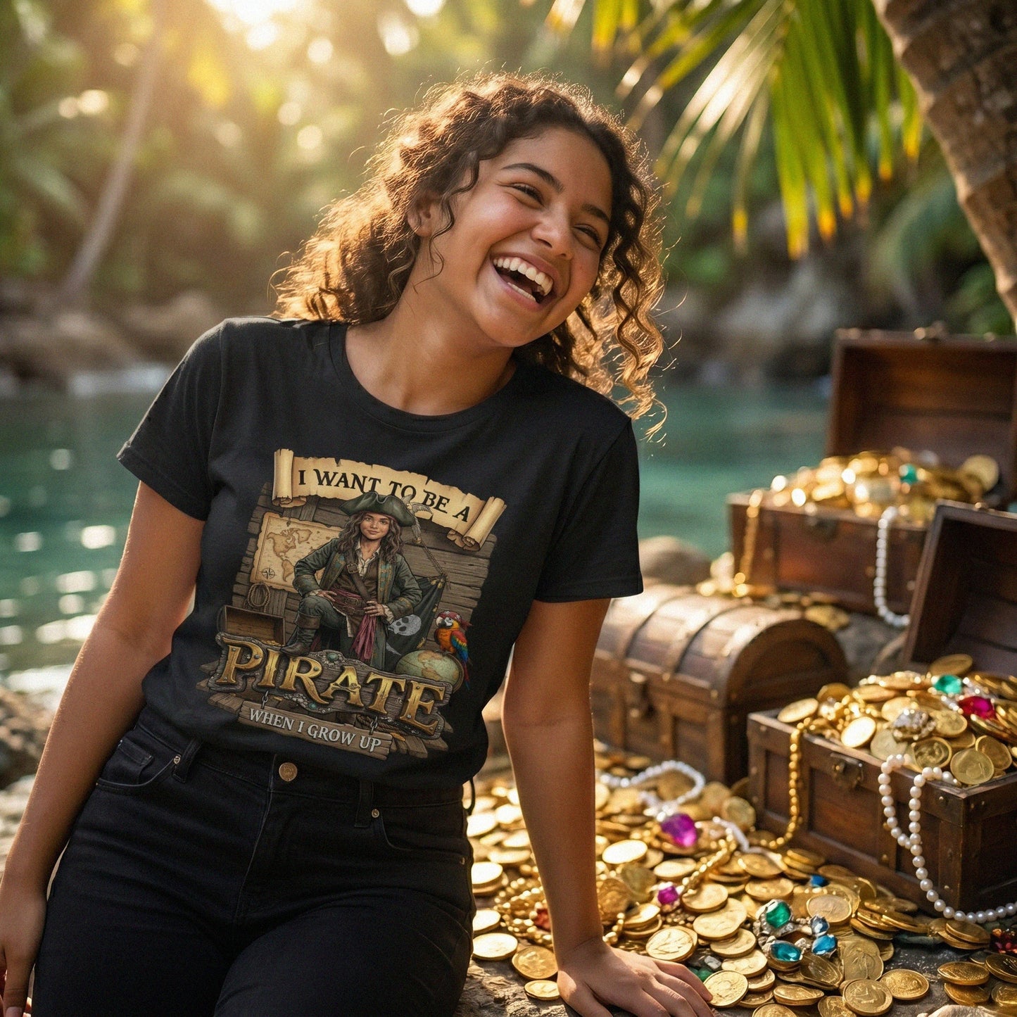 Fun Pirate Tee – Latino Girl