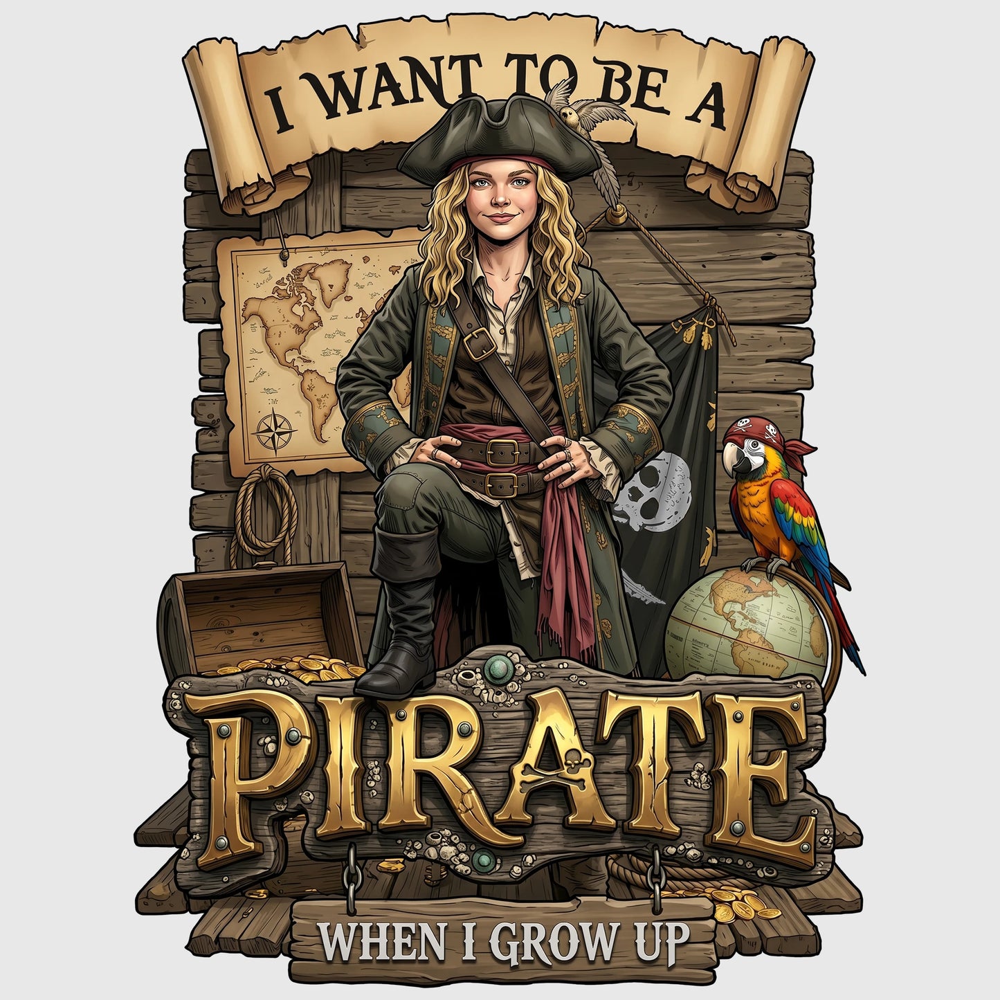 Fun Pirate Tee – White Girl