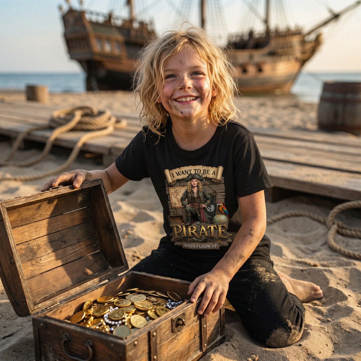 Youth Fun Pirate Tee – White Girl