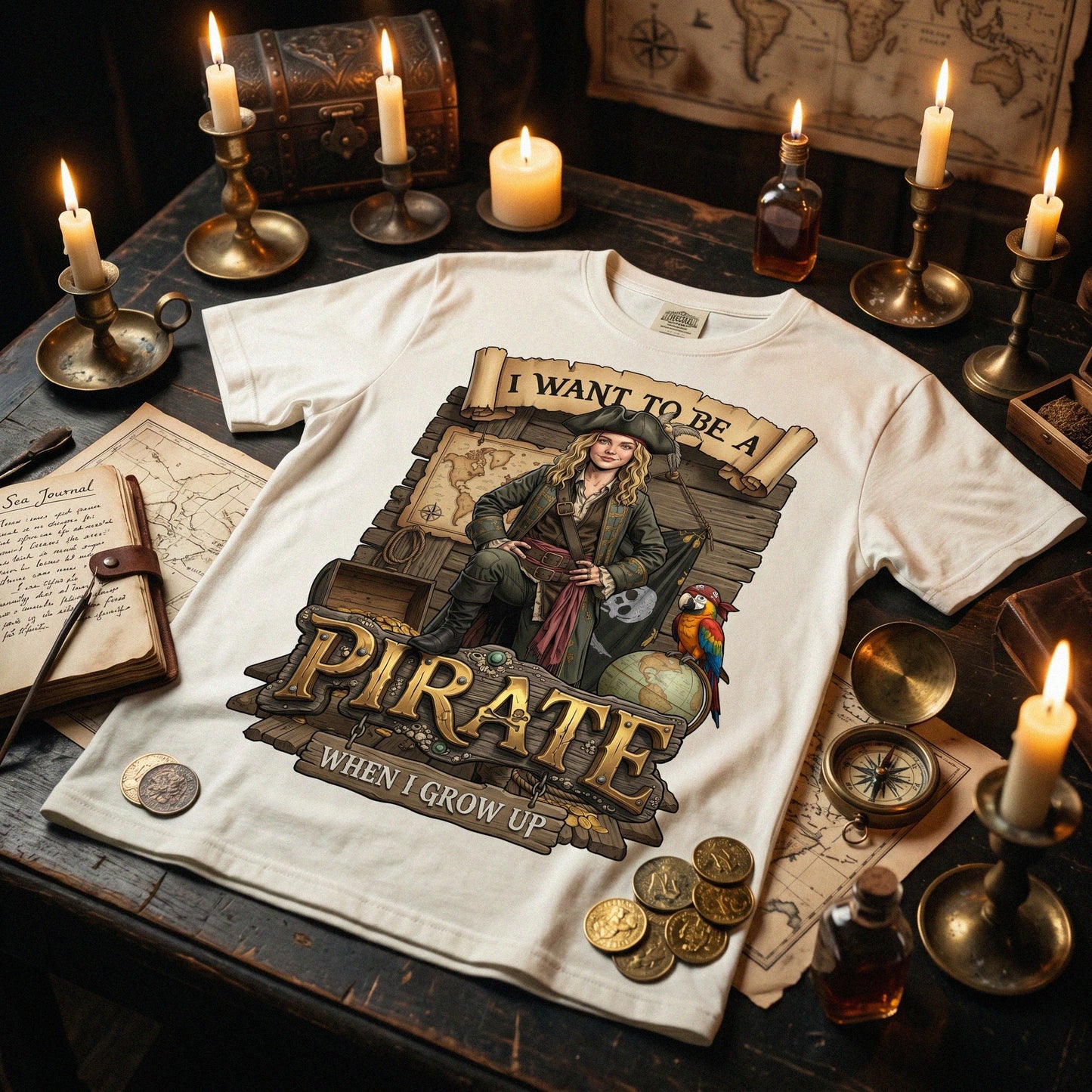 Youth Fun Pirate Tee – White Girl