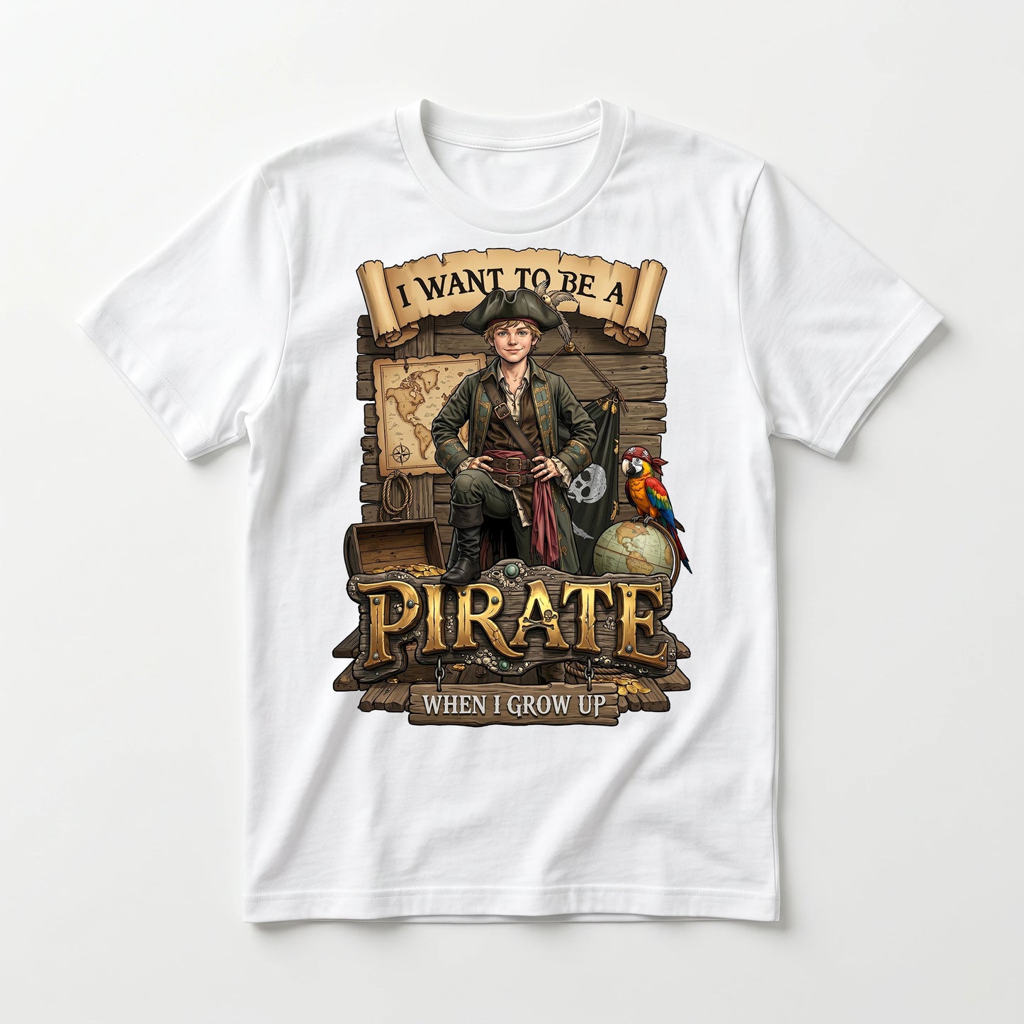 Youth Fun Pirate Tee – White Boy
