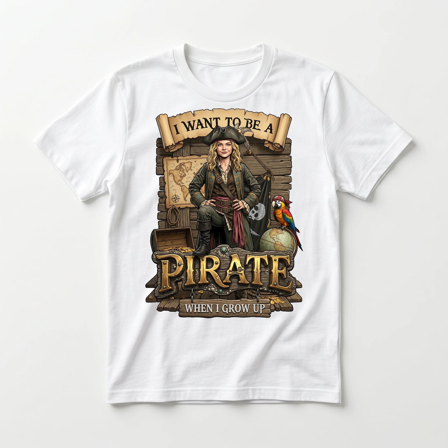 Youth Fun Pirate Tee – White Girl