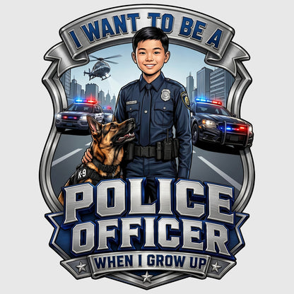 Youth Future Police Officer Tee – Asian Boy