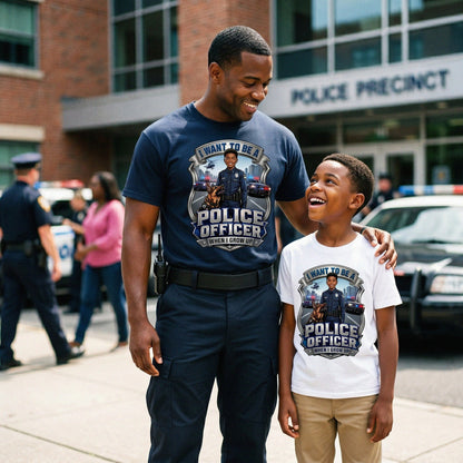 Youth Future Police Officer Tee – Black Boy