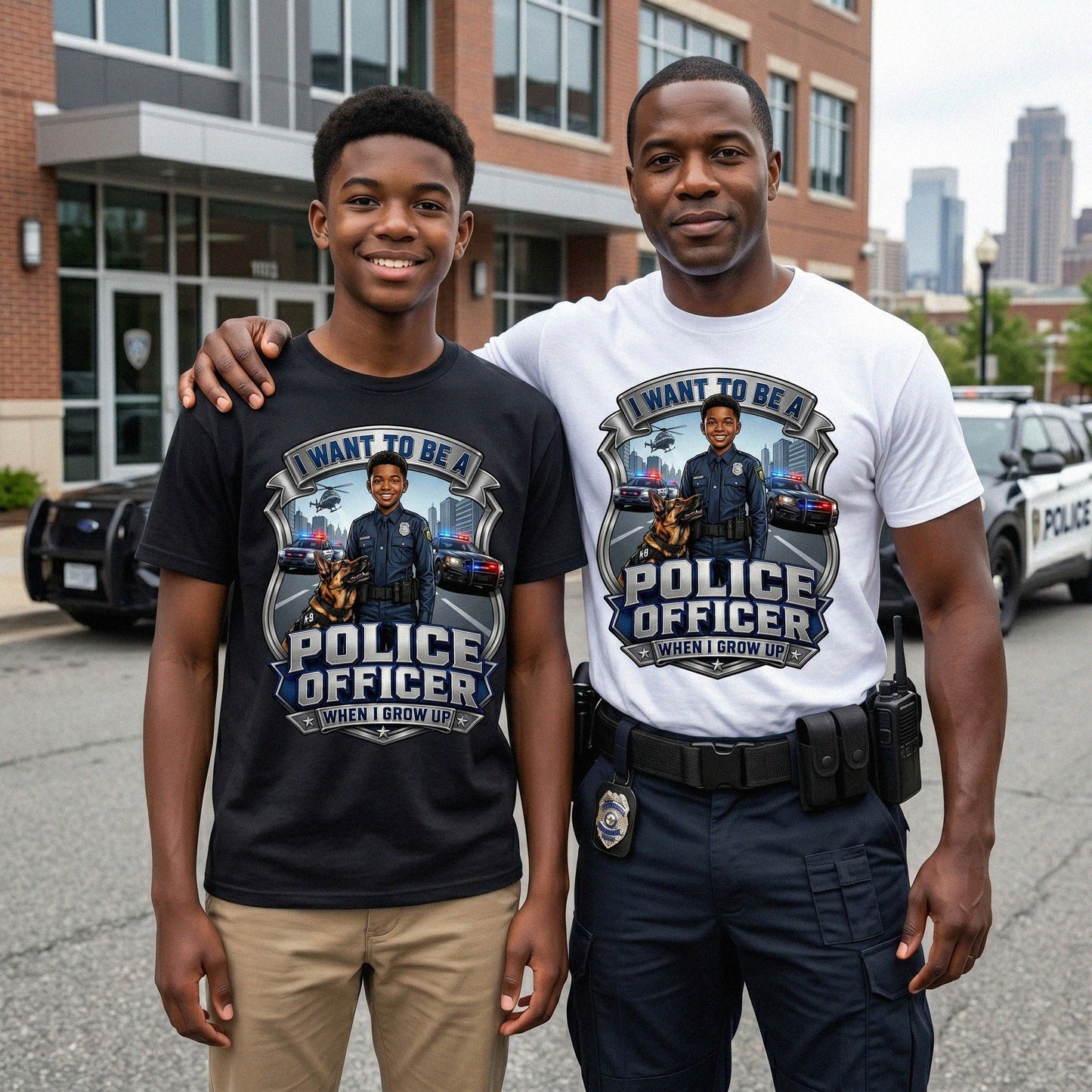 Future Police Officer Tee – Black Boy