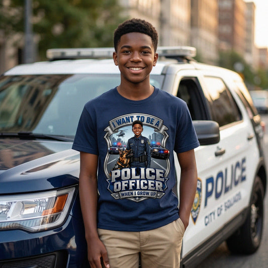 Future Police Officer Tee – Black Boy