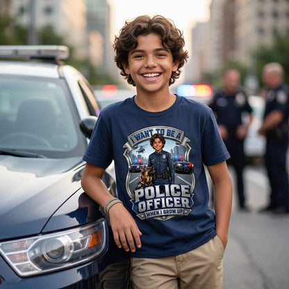 Youth Future Police Officer Tee – Latino Boy