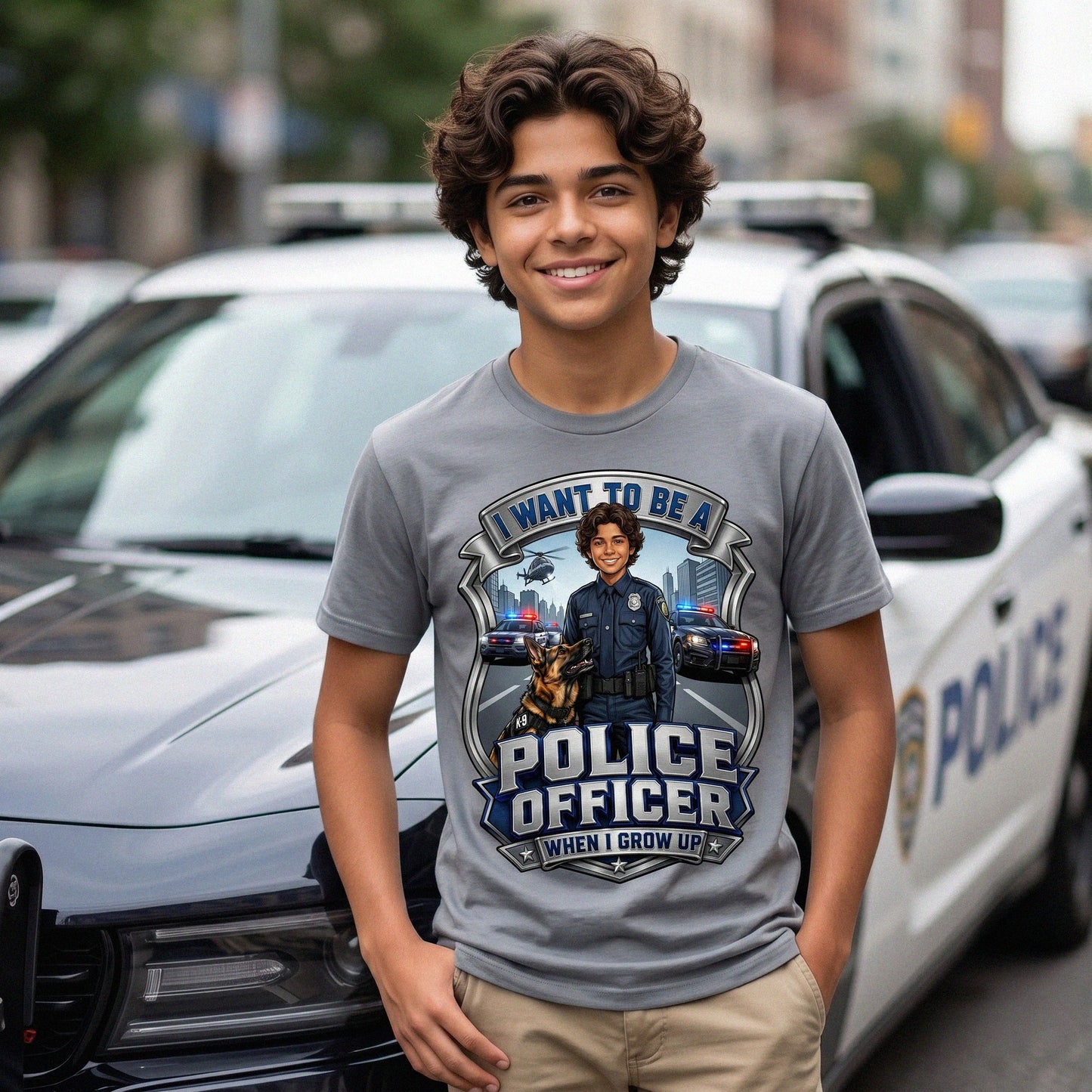 Future Police Officer Tee – Latino Boy