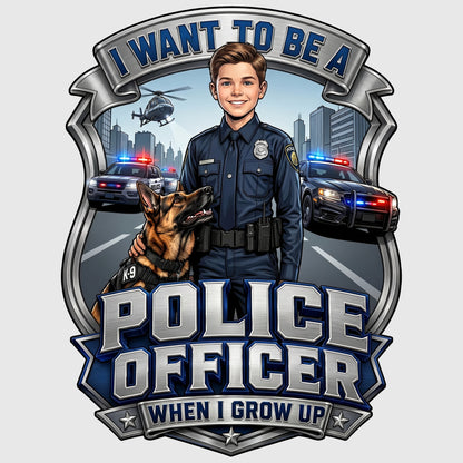 Youth Future Police Officer Tee – White Boy