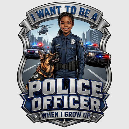 Future Police Officer Tee – Black Girl